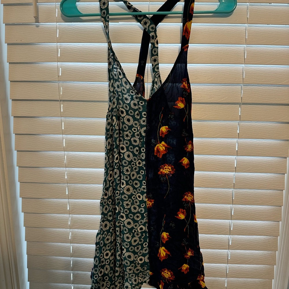 Free People Floral Print Intimate - Blue and Black